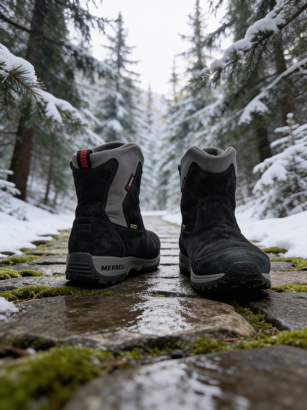 Merrell Black and Gray Waterproof Women's Ankle Boots